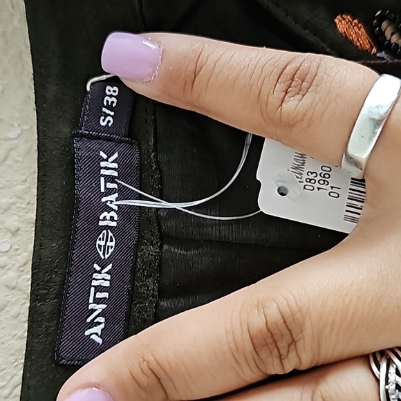 ANTIK BATIK GREEN GOAT LEATHER BLOUSE - Picture 7 of 11